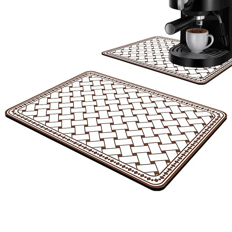 Coffee Mats For Countertop Espresso Machine Coffee Maker Mat Non-slip Dish Drainer Multifunctional Dish Drying Mat For Espresso