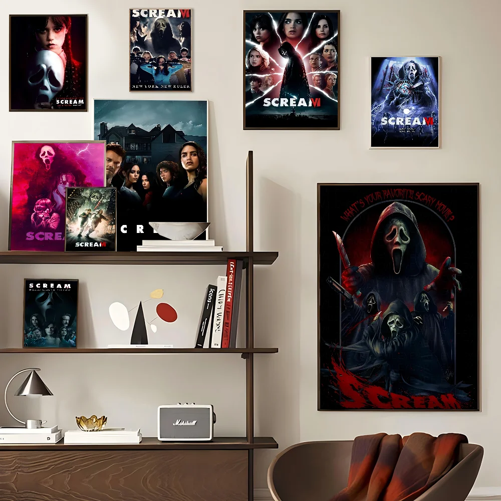 

Scream Horror Movie Classic Movie Posters Waterproof Paper Sticker Coffee House Bar Decor Art Wall Stickers