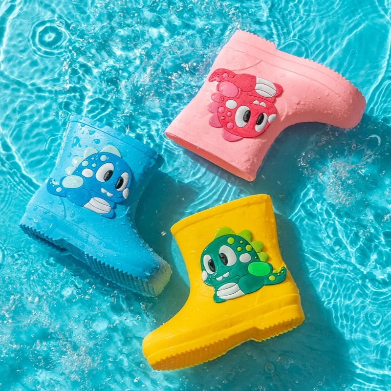 

New Rain Boot Fashion Cute Cartoon Child Rubber Shoes Simple Flat Comfort Girl Rain Boots Anti Slip Sweet Boy Waterproof Boots