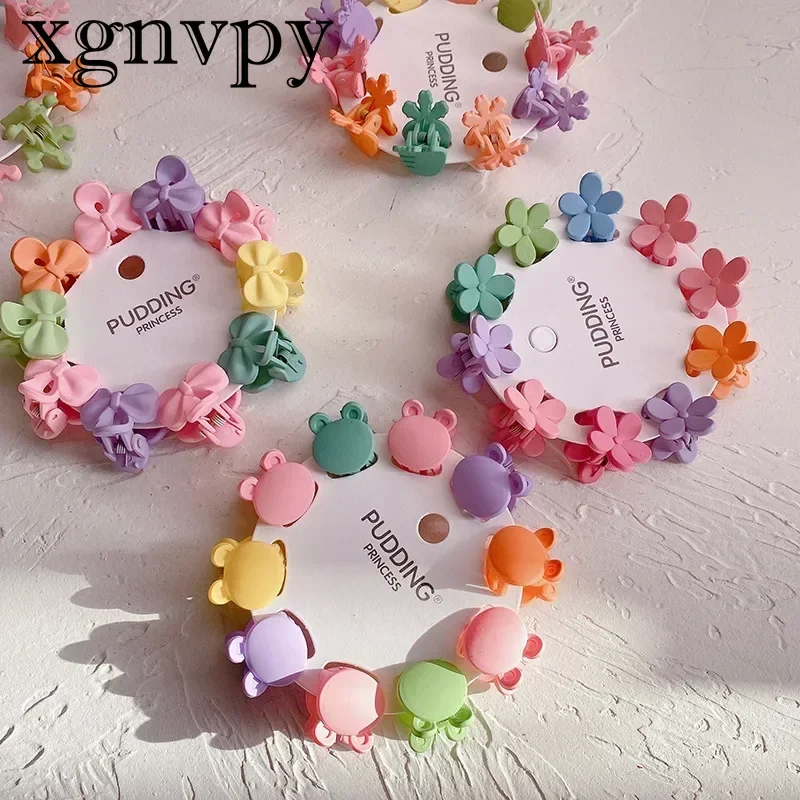 Xgnvpy-Pince à cheveux coréenne mignonne pour enfants, pince à griffes pour bébé fille, pince à cheveux cassée douce, document solide, accessoires pour cheveux, 10 pièces