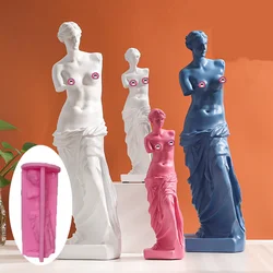 Large 25cm DIY Armless Venus candle silicone mold Venus goddess statue gypsum silicone mold Home decoration resin silicone mold