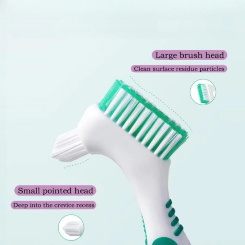 20Pcs Denture Brush Toothbrush Dual Delicate Heads Teeth Braces Oral Cleaning for Men or Women Deticated Brush Brighting