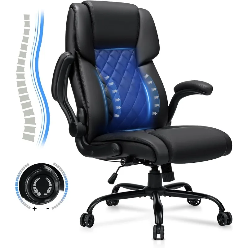 Big and Tall Office Chair 450lbs Heavy Duty Ergonomic Executive Desk Chair with Adjustable Lumbar Support High Back Home