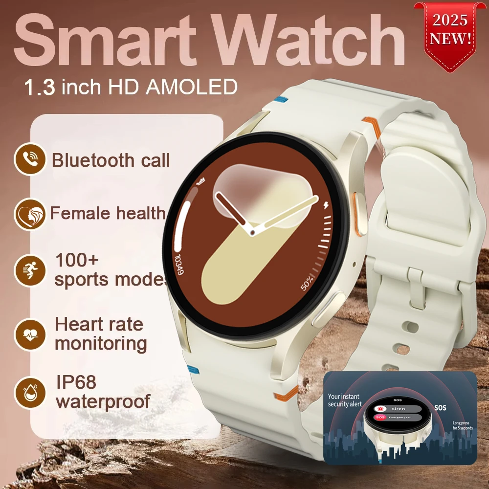 

Часы 7, мини-обновление, умные часы для мужчин и женщин, NFC AMOLED-экран, GPS, спортивный компас, Bluetooth-вызов, здоровье, водонепроницаемые умные часы 2026