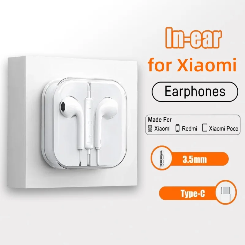 Type C Wired Headphones For Xiaomi 14 13 12 11 Pro Ultra Lite 3.5MM Earphone For Redmi POCO Huawei Samsung Earbuds Accessories