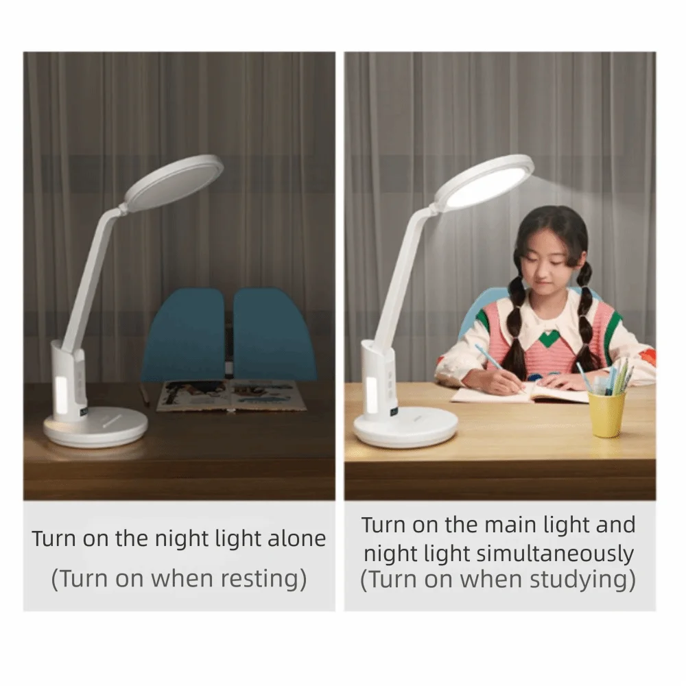 الطيف الكامل LED ساعة الجدول مصباح المكونات في تصميم القراءة ضوء USB مصباح قابل للشحن حماية العين ضوء الليل مصباح قابل للطي