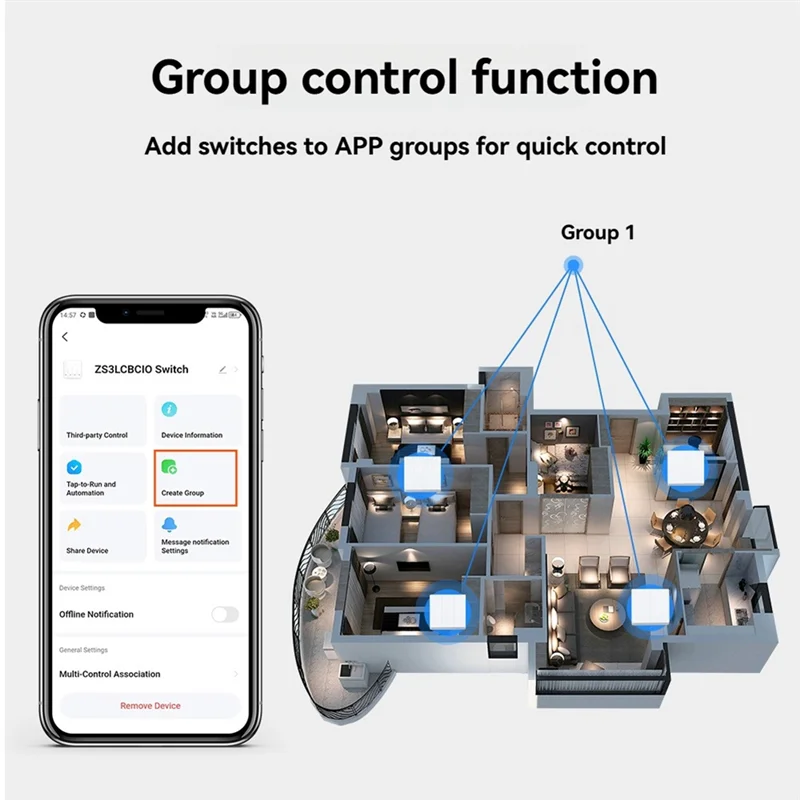 Tuya Zigbee 4-Gang Smart Switch Single Zero Fire Universal 86 Type Wireless Switch Work With Alexa Google Home-Y47A