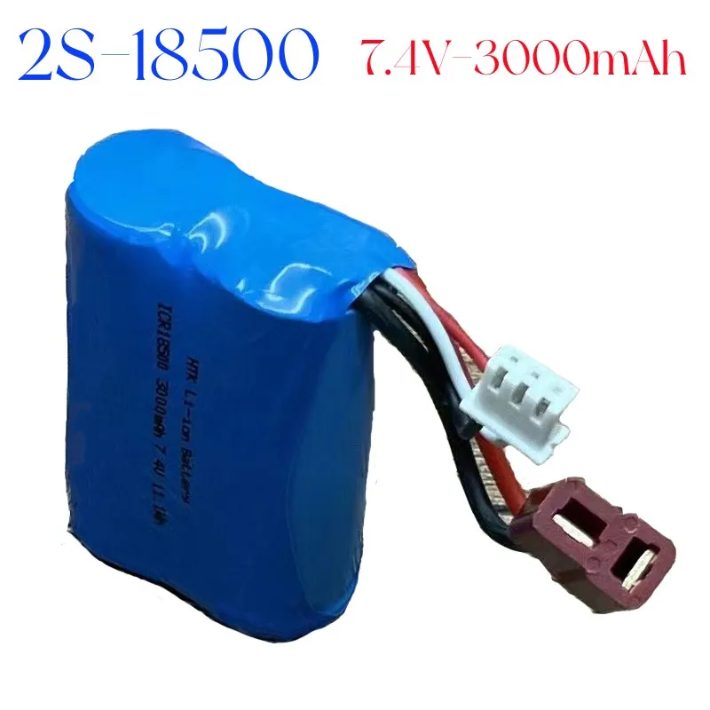 7.4V.3000mAh. 2 s1p. 18500 bateria litowa. Nadaje się do gniazd T, elektrycznych łodzi zdalnego sterowania, samochody wyścigowe zabawek.