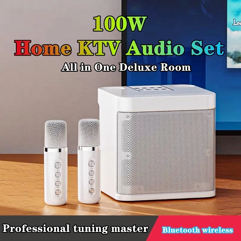 

KD-203 100W Peak High Power Portable Karaoke Bluetooth Speakers Wireless Microphone Suit Intelligent External Singing Equipment