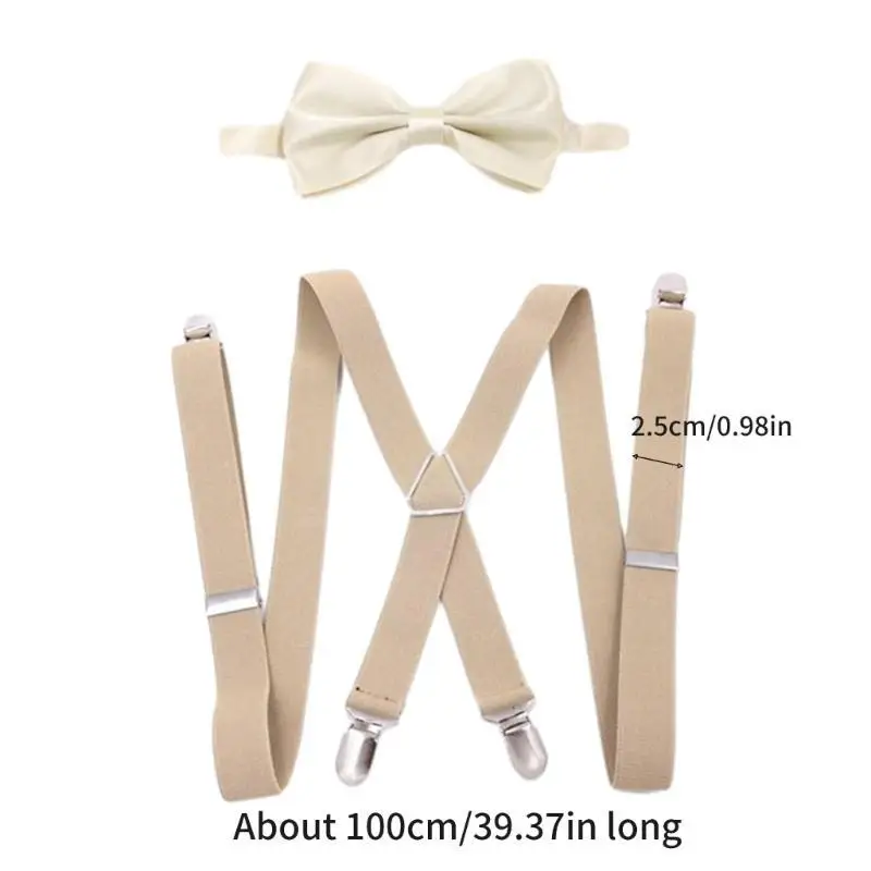 652F Fashionable Braces and Bow Tie Set Perfect for Birthday Wedding for Formal and Casual Occasions Elegant Braces