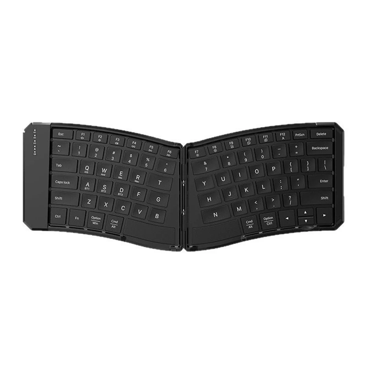 

A49T Ergonomic V-Shaped Three-Way Bluetooth Folding Keyboard Mobile Phone Tablet Charging Light and Bluetooth Keyboard