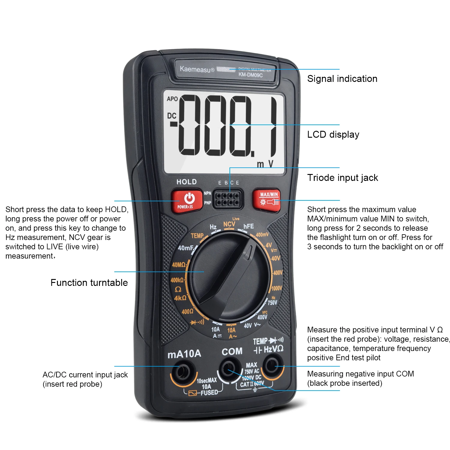 New DC/AC Digital Multimeter Resistance Capacitance Tester Smart Professional Digital Multimeter Electronic Maintenance Tools