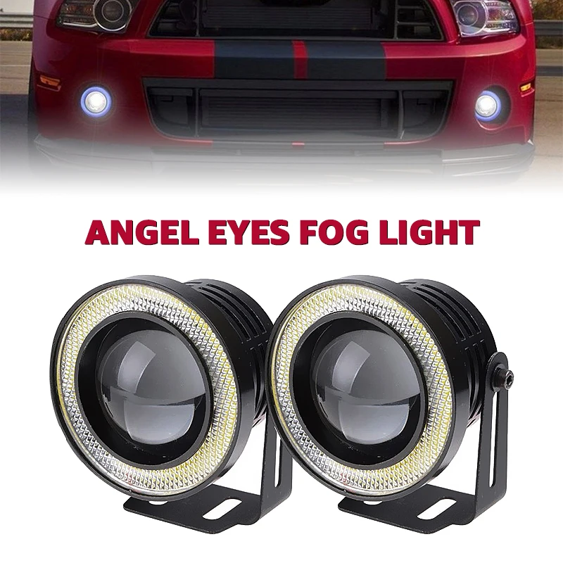 

30W Car Driving DRL Fog Lights COB Angel Eyes 64/76/89mm Ambient Lamps Waterproof Daytime Running Bulb Headlight Auto Lamp