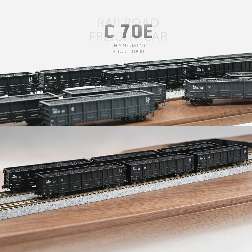 ChangMing N Scale 1/160 Train Model C70E Open Wagon 6 Car Freight Wagon Set Multiple Versions Optional Adult Toy Gift