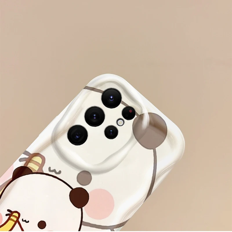 Novo dos desenhos animados bubu dodu casal caso de telefone para samsung galaxy s25 s24 s23 s22 ultra plus s24 fe a73 a72 a55 a54 tpu capa à prova de poeira