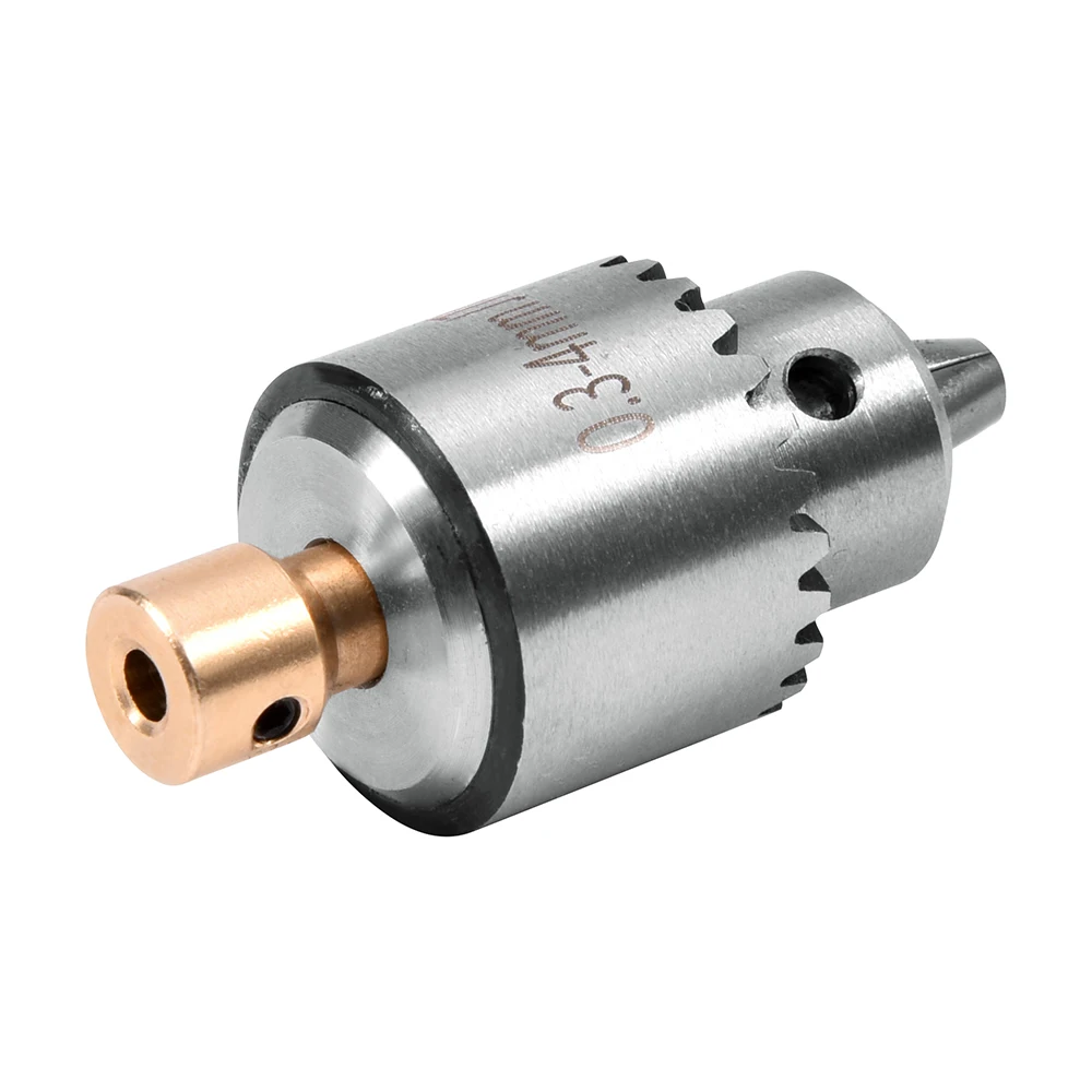 4Pcs/ Set Micro Motor Drill Chuck Clamping Range 0.3-4mm Taper Mounted Mini Drill Chuck Key 3.17mm Brass Electric Motor Shaft