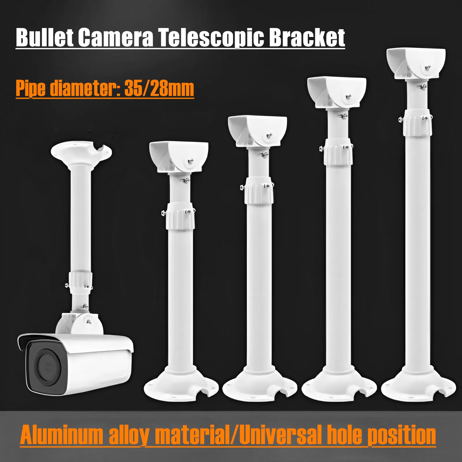 Aluminum Alloy Telescopic Support Security Camera Ceiling Mount Bracket 20-40cm 30-60cm 40-80cm 60-120cm For CCTV Bullet Camera