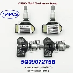 NEW 1/4PCS Tire Pressure Sensor 5Q0907275B 433MHz TPMS 5Q0907275 For Audii Skodaa A3 A7 A6 Porsche Cayenne VW Tiguan Passat