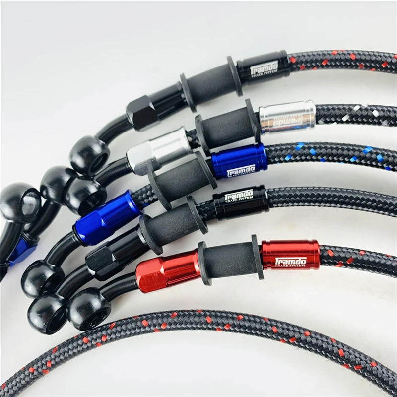 Motorcycle Braided Oil Hose Reinforced Brake Hose Fuel Line Electric Vehicle Conversion Parts 95/220 cm Disc Brake Oil Hose