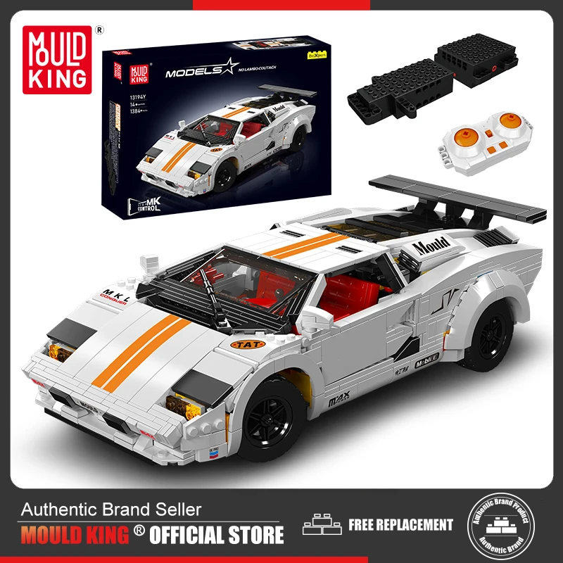 

Mould King 13194Y 13195H Technical Car Toys Remote Control Countach Sport Racing Car Assembly Car Brick Model Kid Christmas Gift