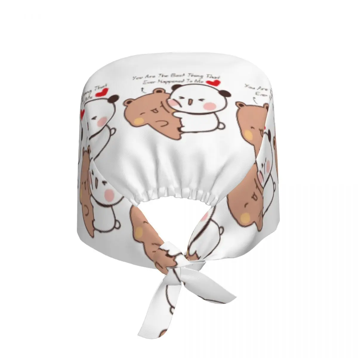 Bubu Dudu Panda And Brownie Bear Couple Scrubs Cap Surgical Hats Men Women Operating Room Cap Nursing Cap Lab Works Hat