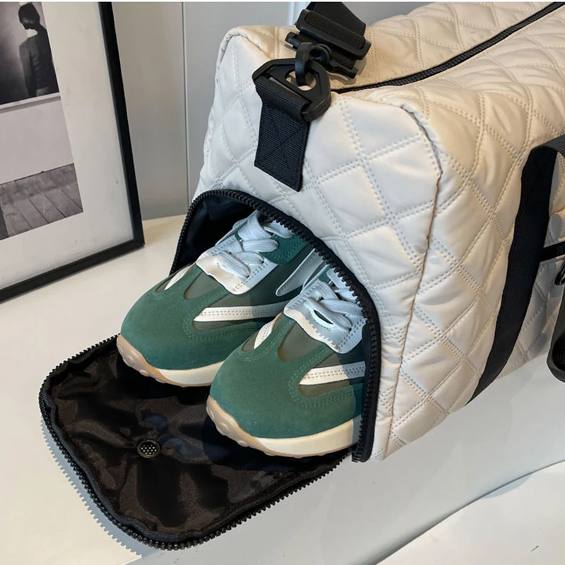 Sacs de voyage de grande capacité pour femmes, sac à main fourre-tout étanche, sacs de sport de voyage, sacs de yoga et de fitness avec compartiment à chaussures