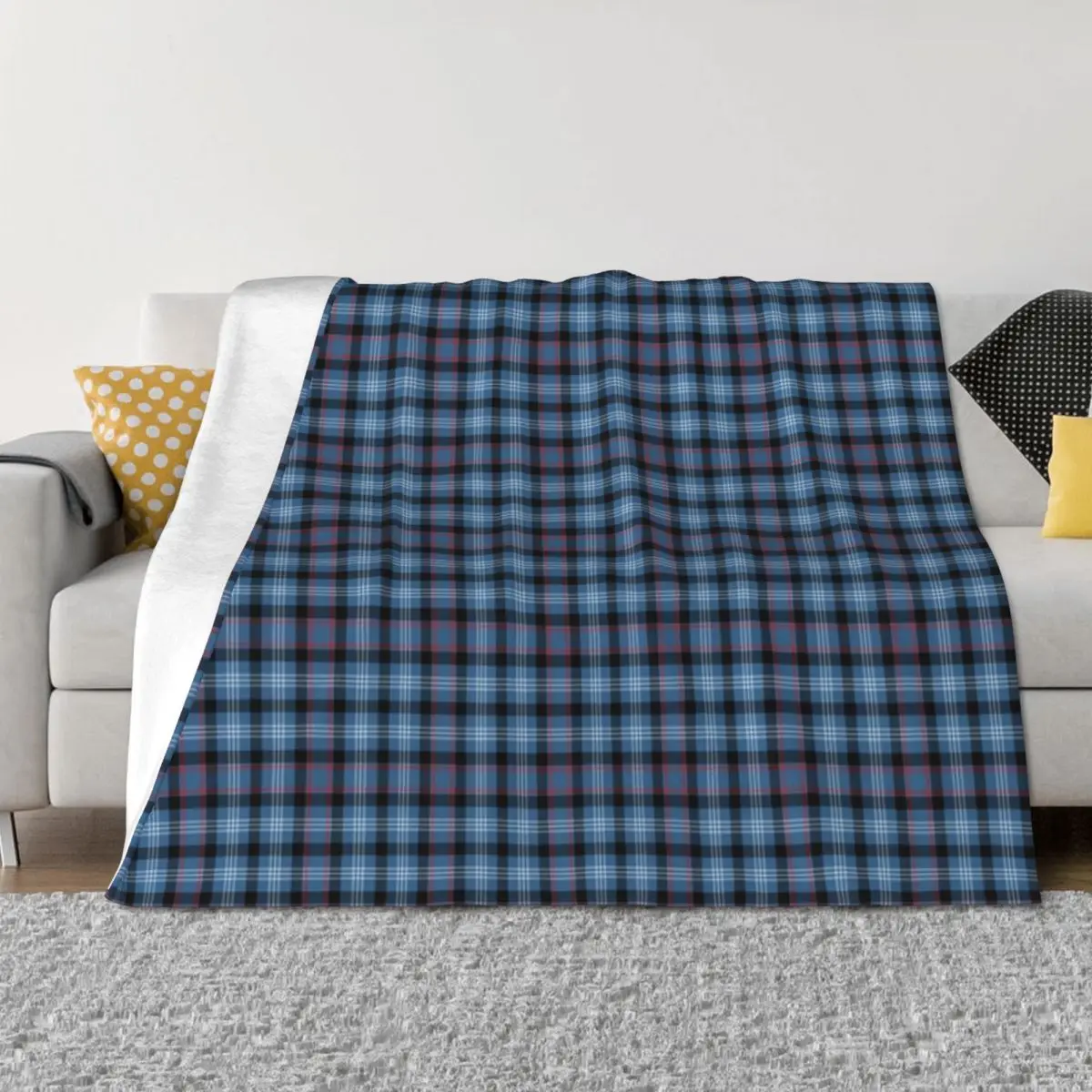 

Fitzgerald Tartan Pattern Blue Irish Plaid Throw Blanket Warm anime Furry Luxury Blankets