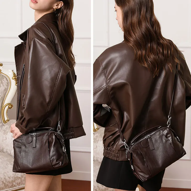 Borsa da donna di design di lusso Borse a tracolla da donna in vera pelle di alta qualità Borsa a tracolla versatile vintage in pelle di mucca