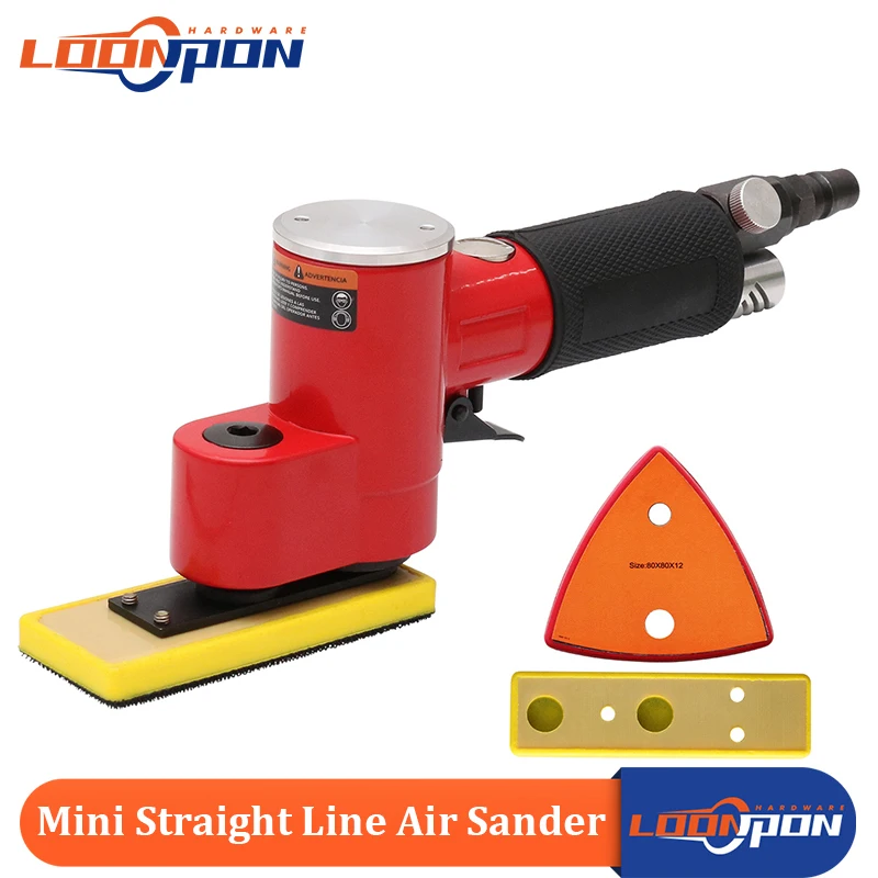 Loonpon mini lixadeira de ar de linha reta lixadeira pneumática orbital aleatória para móveis de trabalho de corpo automático superfície de metal de madeira