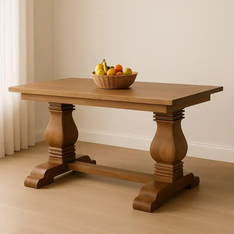 Solid Wood Dining Table - Elmbrook Style, Modern Design for Dining Room, Family Gatherings, Durable, Elegant Finish, Perfect