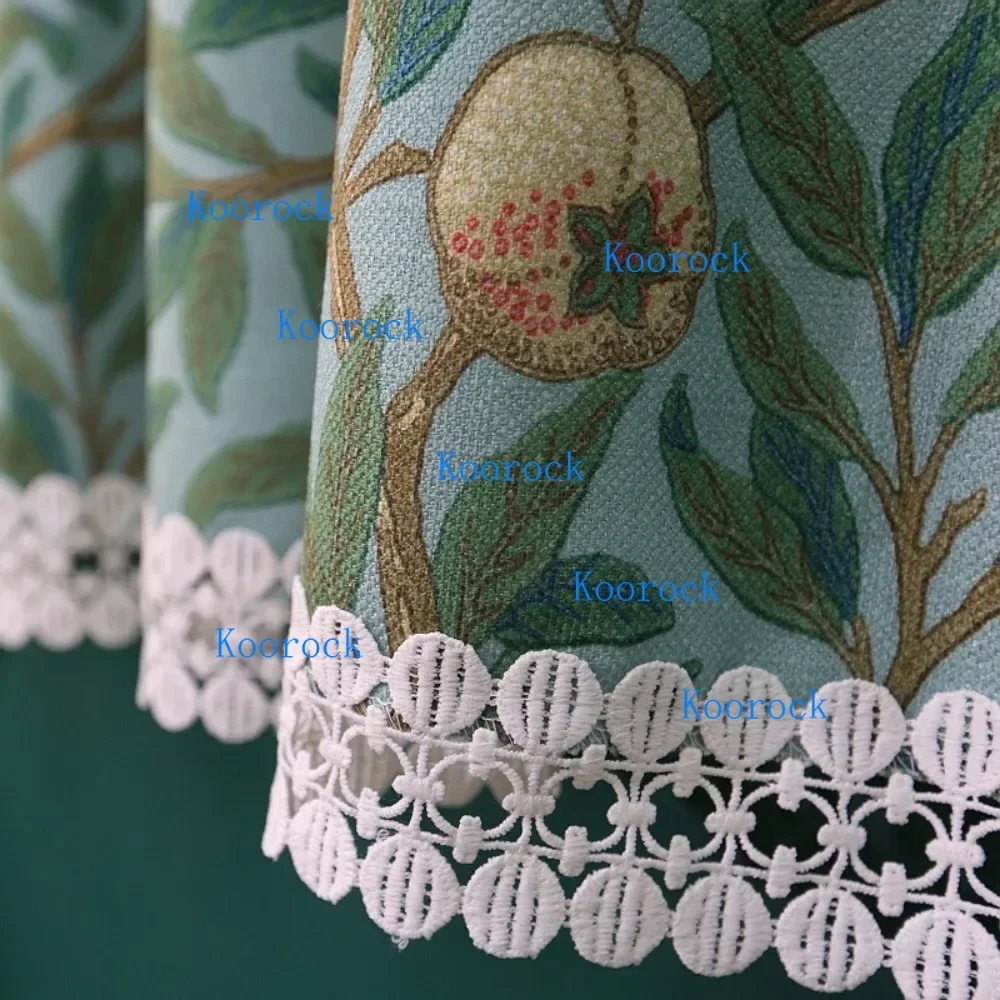 Pomegranate Bird curtain, Linen fabric curtains, semi shading, Jewish New Year Rosh Hashanah Shana Tova home textile