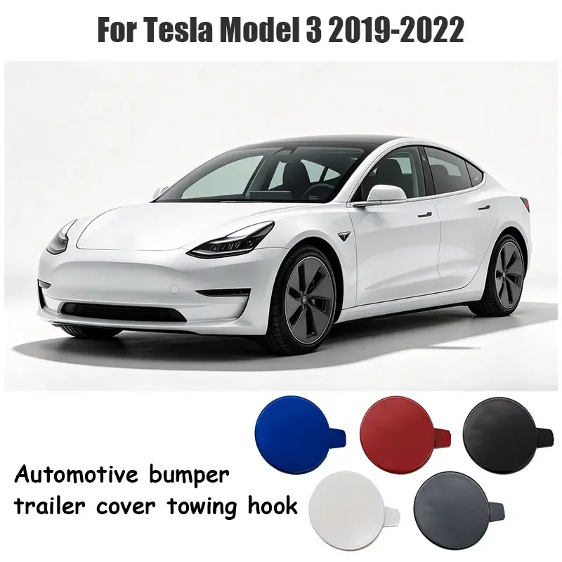 For Tesla Model 3 2019-2022 Car Front Bumper Tow Hook Cover Cap Accessory Black White Blue Red Gray