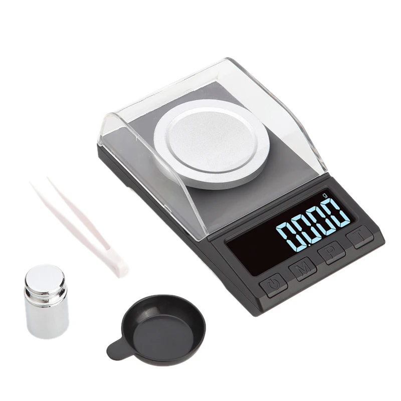 0.001G Precision Electronic Scales Digital Weighing Gem Jewelry Diamond Scale Portable Lab Weight Milligram Scale 0.001G