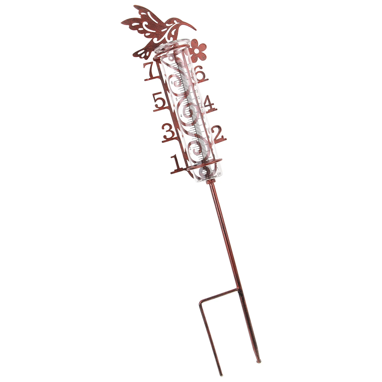 

Outdoor Rain Gauge 7 Inches Capacity Rain Gauge Tool Decorative Lawn Garden Collector Metal Stake Garden Decor