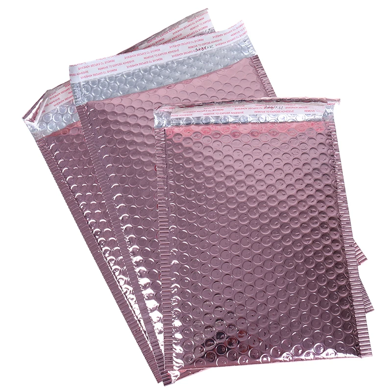 10 Rose Gold METALLIC Bubble Mailers Envelopes Gift Self-Sealing Envelopes
