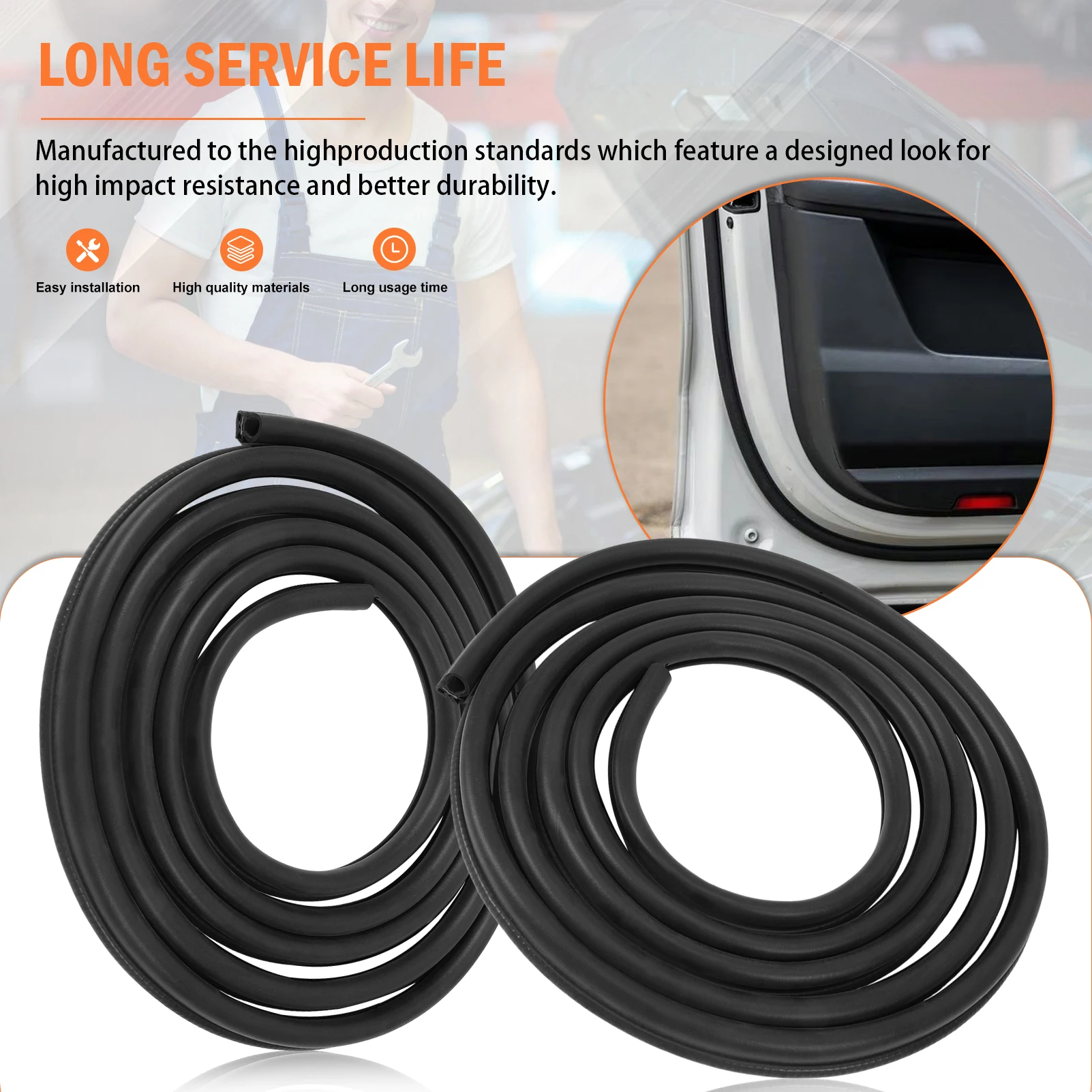 

2 Pcs Car Door Sealing Rubber Sealing Strips for Dodge D100 D250 300 Pickup Truck 55023781