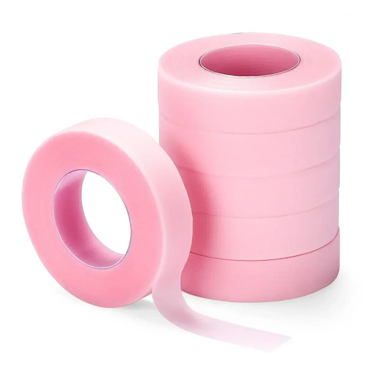 6Rolls Pink Eyelash Extension Paper Tape Lint Breathable Non-woven Cloth Adhesive Tape For False Lashes Patch Supply