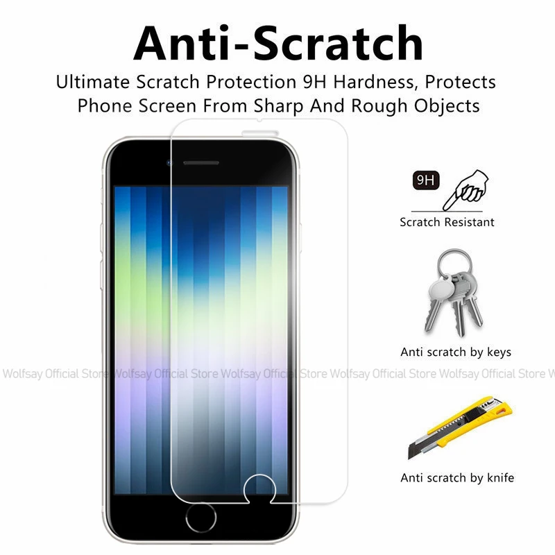 2/4PCS For iPhone SE 2022 Screen Protector Tempered Glass For iPhone SE 2022 2020 7 8 Full Glue Screen Glass For iPhone SE 2022