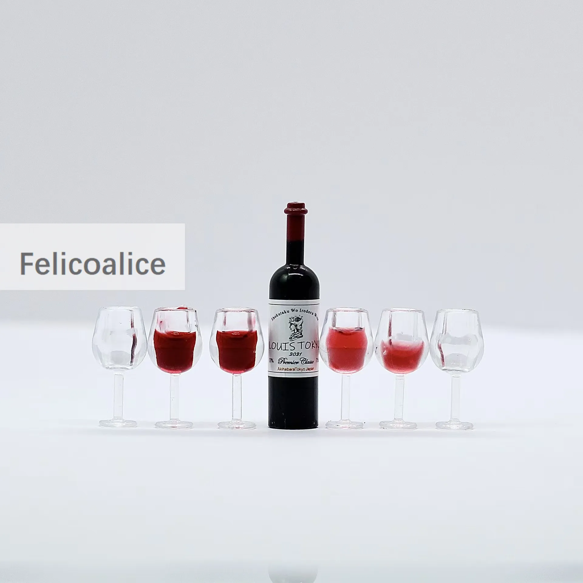 5Pcs 1:12 Miniature Coffee Cup Wine Cup Beer Mug Wine Bottle Glass Model Dollhouse For Furniture House Decor Toy