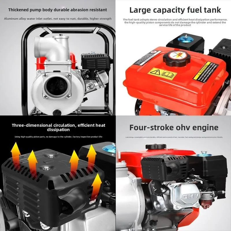 High Head Large Flow Agricultural Irrigation Water Pump 2 3 4 Inch Self Priming Engine Driven