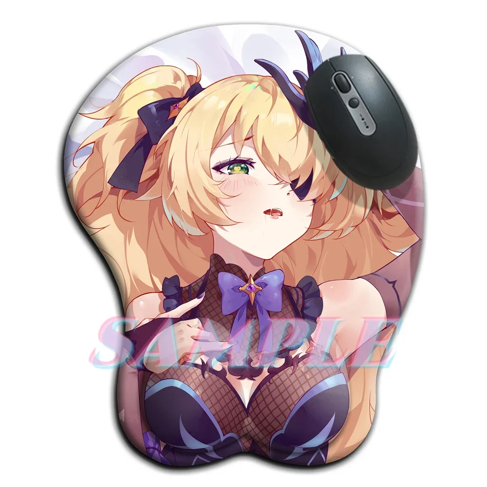 Ganyu Mamas Pequenas Mouse Pad, Genshin, Oppai, Impact Gamer, Hentai, Anime Sexy Mousepad com Descanso de Pulso, Tapete Kawaii Loli, 3D