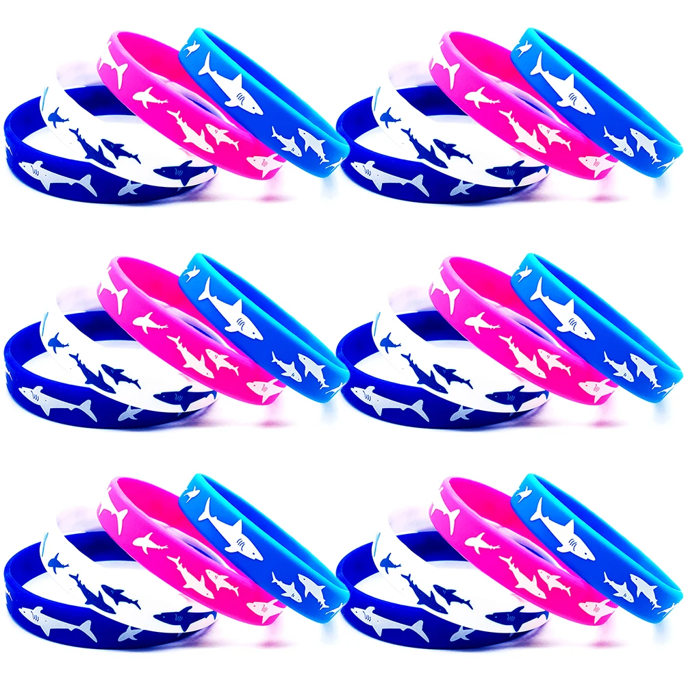

25 Pcs Kids Wristbands Silicone Bracelet Bracelets Bulk Silica Gel Shark Party Favors for Student