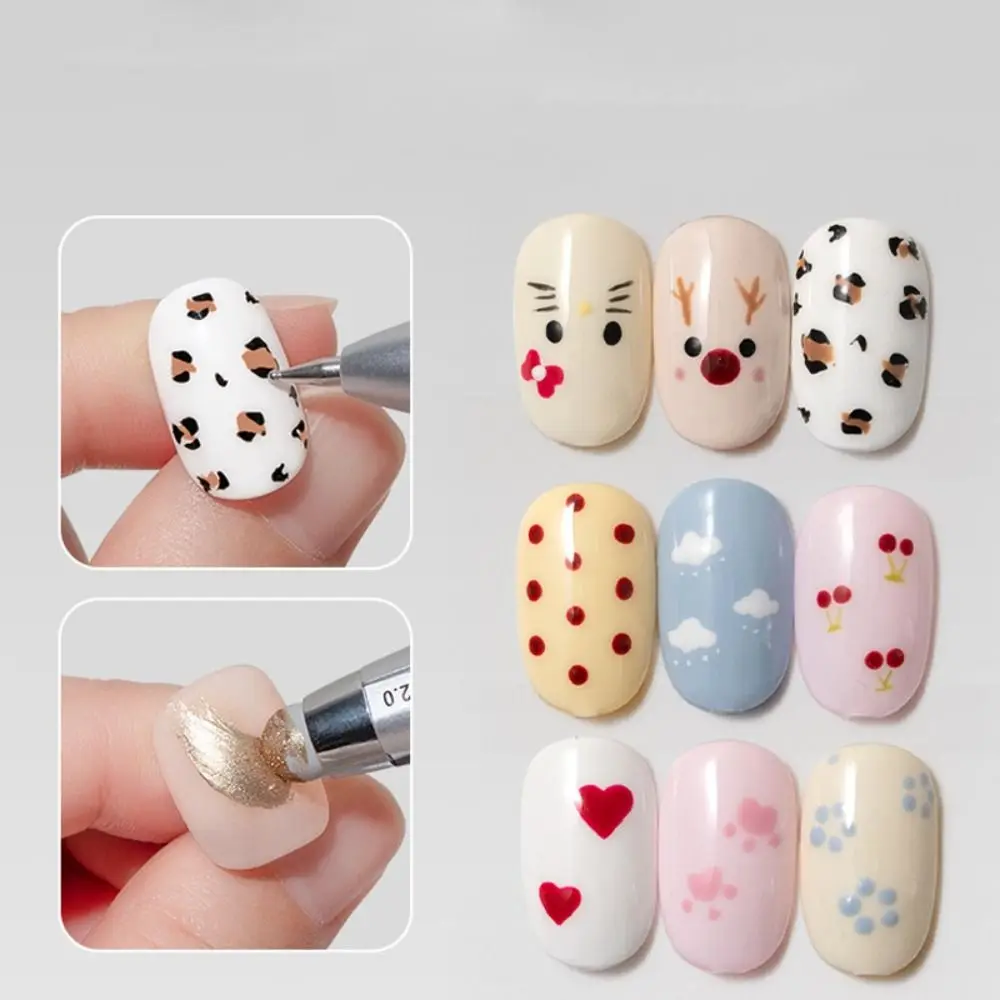 Press Type Nail Art Dotting Pen Ballpoint Pen Design Multiple Size Nail Dotting Pen 4-in-1 Professional Nail Art Tool
