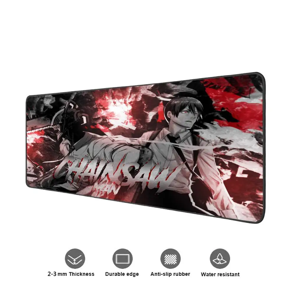 Chainsaw Man Mouse Pad Gaming 900×400 Mousepad Gamer Xxl Mouse Mat Offices Accessories Keyboard Long Pad Computer Desk Mat