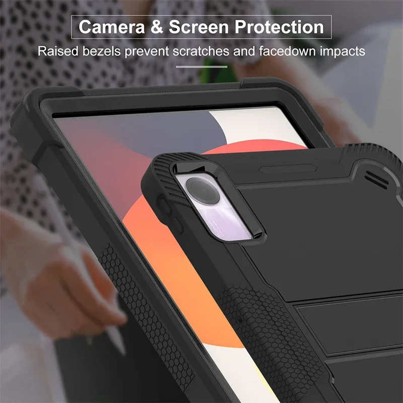 Étui de protection complet avec support pour Xiaomi Redmi Pad SE, 11 ", 2023", 10.61 ", PC dur, silicone, rapide