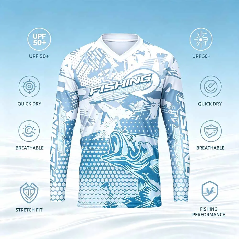 Men's Camouflage 3D Print Long Sleeved Fishing Personalized Outdoor Sportswear Quick-Drying Top Running Sun Protection T-Shirt