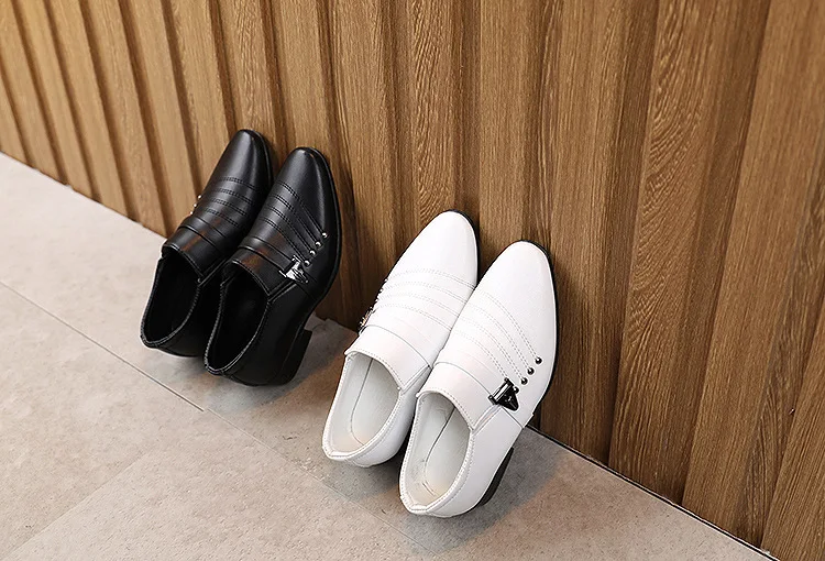 Boys Black Leather Shoes British Style Boys White Children\'s Shoes  Children\'s Performance Shoes Boys Leather Shoes Casual Shoes