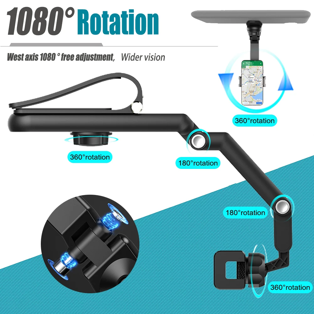 Sun Visor Phone Holder for Car Multifunctional 360° Rotating Sun Visor Cell Phone Holder with IPhone/Samsung/Android