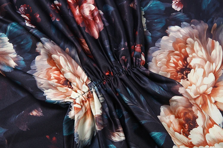Weird Puss Sexy Rückenfreies Langes Kleid für Damen mit Blumenmuster, Schnürung, Neckholder, Tiefer Ausschnitt, Ärmellos, Mitternachts-Abendkleid, Elegantes Vestido – Detail 8