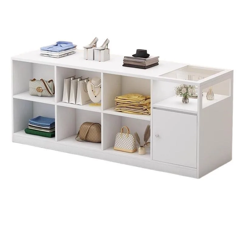 Clothing store mid-island cabinet, display cabinet, black light luxury running water table, shoe and bag display cabinet